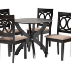 Baxton Studio Rita Modern Sand Dark Brown Finished Wood 5-Piece Dining Set