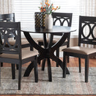 Baxton Studio Rita Modern Sand Dark Brown Finished Wood 5-Piece Dining Set