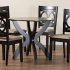 Baxton Studio Rita Modern Sand Dark Brown Finished Wood 5-Piece Dining Set
