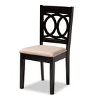 Baxton Studio Lenoir Modern and Contemporary Sand Fabric Upholstered Espresso Brown Finished Wood Dining Chair Set of 4