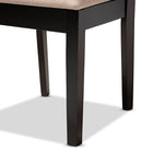 Baxton Studio Lenoir Modern and Contemporary Sand Fabric Upholstered Espresso Brown Finished Wood Dining Chair Set of 4