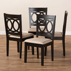 Baxton Studio Lenoir Modern and Contemporary Sand Fabric Upholstered Espresso Brown Finished Wood Dining Chair Set of 4