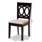 Baxton Studio Lenoir Modern and Contemporary Sand Fabric Upholstered Espresso Brown Finished Wood Dining Chair Set of 4