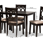 Baxton Studio Lenoir Modern and Contemporary Sand Fabric Upholstered Espresso Brown Finished Wood 5-Piece Dining Set