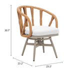 Zuo Safal Swivel Dining Chair Multicolor