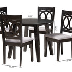 Baxton Studio Louisa Modern Grey Fabric and Dark Brown Finished Wood 5-Piece Dining Set