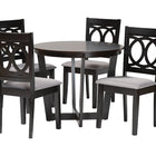 Baxton Studio Kara Modern Grey and Dark Brown Finished Wood 5-Piece Dining Set
