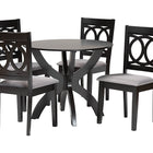 Baxton Studio Rita Modern Grey and Dark Brown Finished Wood 5-Piece Dining Set