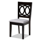 Baxton Studio Lenoir Modern and Contemporary Gray Fabric Upholstered Espresso Brown Finished Wood Dining Chair Set of 4