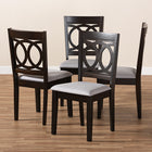 Baxton Studio Lenoir Modern and Contemporary Gray Fabric Upholstered Espresso Brown Finished Wood Dining Chair Set of 4