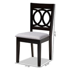 Baxton Studio Lenoir Modern and Contemporary Gray Fabric Upholstered Espresso Brown Finished Wood Dining Chair Set of 4