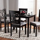 Baxton Studio Lenoir Modern and Contemporary Gray Fabric Upholstered Espresso Brown Finished Wood 5-Piece Dining Set