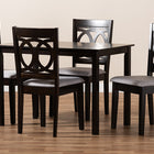 Baxton Studio Lenoir Modern and Contemporary Gray Fabric Upholstered Espresso Brown Finished Wood 5-Piece Dining Set