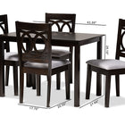 Baxton Studio Lenoir Modern and Contemporary Gray Fabric Upholstered Espresso Brown Finished Wood 5-Piece Dining Set
