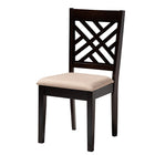 Baxton Studio Norah Modern Sand Fabric and Dark Brown Finished Wood 5-Piece Dining Set
