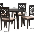Baxton Studio Ellie Modern Beige Fabric and Dark Brown Finished Wood 5-Piece Dining Set