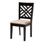 Baxton Studio Ellie Modern Beige Fabric and Dark Brown Finished Wood 5-Piece Dining Set