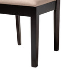 Baxton Studio Ellie Modern Beige Fabric and Dark Brown Finished Wood 5-Piece Dining Set