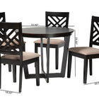 Baxton Studio Alena Modern Sand Fabric and Dark Brown Finished Wood 5-Piece Dining Set