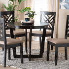Baxton Studio Alena Modern Sand Fabric and Dark Brown Finished Wood 5-Piece Dining Set