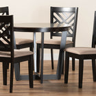 Baxton Studio Alena Modern Sand Fabric and Dark Brown Finished Wood 5-Piece Dining Set