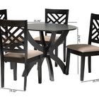 Baxton Studio Edona Modern Sand Fabric and Walnut Brown Finished Wood 5-Piece Dining Set