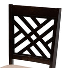 Baxton Studio Caron Modern and Contemporary Sand Fabric Upholstered Espresso Brown Finished Wood Dining Chair Set of 4