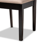 Baxton Studio Caron Modern and Contemporary Sand Fabric Upholstered Espresso Brown Finished Wood Dining Chair Set of 4