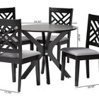 Baxton Studio Norah Modern Grey Fabric and Dark Brown Finished Wood 5-Piece Dining Set