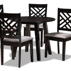 Baxton Studio Lilly Modern and Contemporary Grey Fabric Upholstered and Dark Brown Finished Wood 5-Piece Dining Set