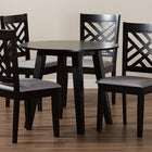 Baxton Studio Lilly Modern and Contemporary Grey Fabric Upholstered and Dark Brown Finished Wood 5-Piece Dining Set