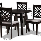 Baxton Studio Lilly Modern and Contemporary Grey Fabric Upholstered and Dark Brown Finished Wood 5-Piece Dining Set