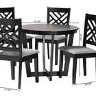 Baxton Studio Alena Modern Grey Fabric and Dark Brown Finished Wood 5-Piece Dining Set