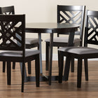 Baxton Studio Alena Modern Grey Fabric and Dark Brown Finished Wood 5-Piece Dining Set