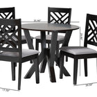 Baxton Studio Elise Modern Grey Fabric and Dark Brown Finished Wood 5-Piece Dining Set