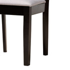 Baxton Studio Elise Modern Grey Fabric and Dark Brown Finished Wood 5-Piece Dining Set
