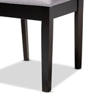 Baxton Studio Caron Modern and Contemporary Gray Fabric Upholstered Espresso Brown Finished Wood Dining Chair Set of 4