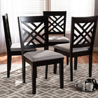Baxton Studio Caron Modern and Contemporary Gray Fabric Upholstered Espresso Brown Finished Wood Dining Chair Set of 4