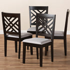 Baxton Studio Caron Modern and Contemporary Gray Fabric Upholstered Espresso Brown Finished Wood Dining Chair Set of 4