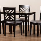 Baxton Studio Caron Modern and Contemporary Gray Fabric Upholstered Espresso Brown Finished Wood 5-Piece Dining Set