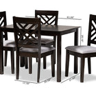 Baxton Studio Caron Modern and Contemporary Gray Fabric Upholstered Espresso Brown Finished Wood 5-Piece Dining Set