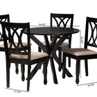 Baxton Studio Maya Modern Beige Fabric and Espresso Brown Finished Wood 5-Piece Dining Set