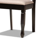 Baxton Studio Millie Modern and Contemporary Sand Fabric Upholstered and Dark Brown Finished Wood 5-Piece Dining Set