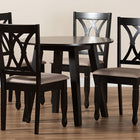 Baxton Studio Millie Modern and Contemporary Sand Fabric Upholstered and Dark Brown Finished Wood 5-Piece Dining Set