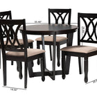 Baxton Studio Aggie Modern Sand Fabric and Dark Brown Finished Wood 5-Piece Dining Set