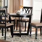 Baxton Studio Aggie Modern Sand Fabric and Dark Brown Finished Wood 5-Piece Dining Set