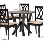 Baxton Studio Irene Modern Sand Fabric and Dark Brown Finished Wood 5-Piece Dining Set