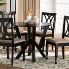 Baxton Studio Irene Modern Sand Fabric and Dark Brown Finished Wood 5-Piece Dining Set