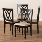 Baxton Studio Reneau Modern and Contemporary Sand Fabric Upholstered Espresso Brown Finished Wood Dining Chair Set of 4