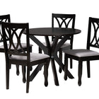 Baxton Studio Maya Modern Grey Fabric and Espresso Brown Finished Wood 5-Piece Dining Set